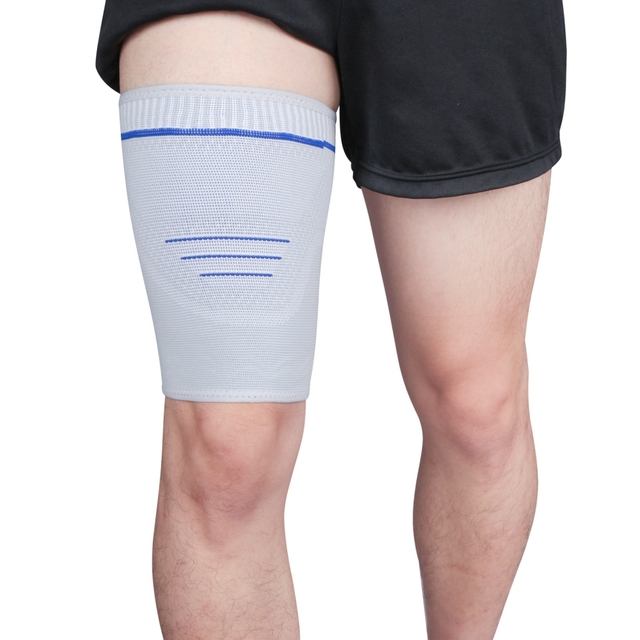 Ochraniacz na udo z kompresją i oddychającym antypoślizgowym pokryciem, ochrona kolana - 1 szt - Wianko - 9