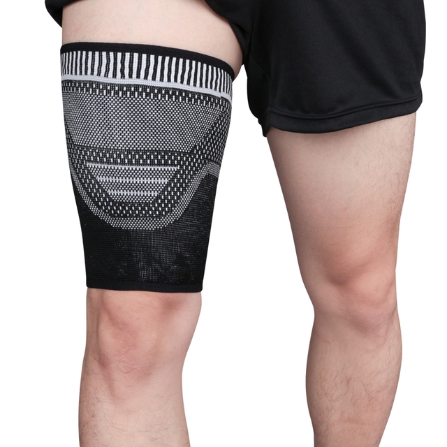 Ochraniacz na udo z kompresją i oddychającym antypoślizgowym pokryciem, ochrona kolana - 1 szt - Wianko - 7