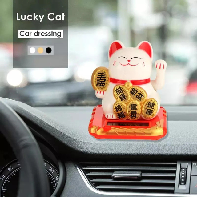 Figurka kota bogactwa i szczęścia Feng Shui - ozdoba samochodu i prezencik na szczęście! - Wianko - 5
