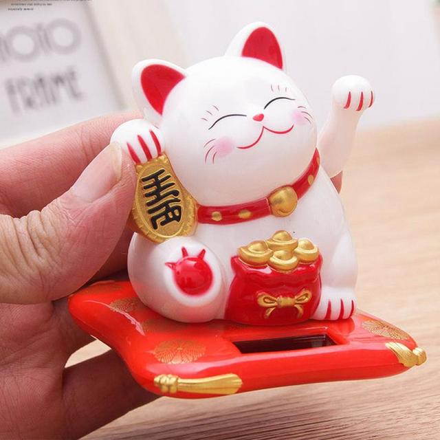 Figurka kota bogactwa i szczęścia Feng Shui - ozdoba samochodu i prezencik na szczęście! - Wianko - 7