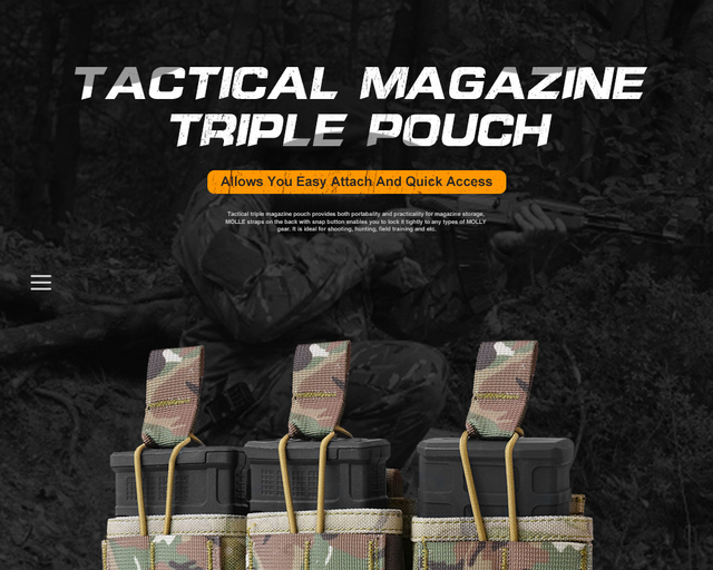 Woreczek VOTAGOO na 3 czasopisma taktyczne, do sprzętu armii, Airsoft, Wargame, 7.62/5.56 mag, akcesoria myśliwskie - Wianko - 5