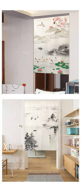 Noren Japońska zasłona drzwiowa z krajobrazem, środowiskowym panelem i partition ekranem do kuchni - Wianko - 6