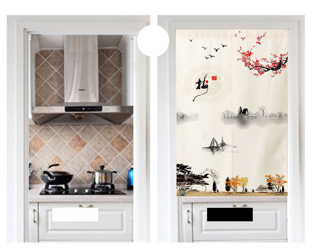 Noren Japońska zasłona drzwiowa z krajobrazem, środowiskowym panelem i partition ekranem do kuchni - Wianko - 8