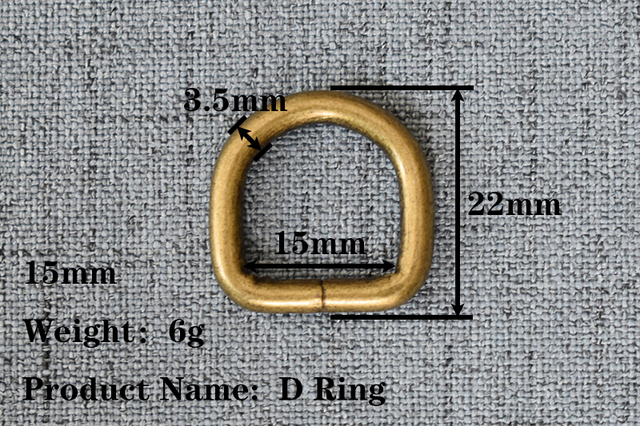 Zestaw 3 klamr mosiężnych regulacyjnych D-ring w antycznym stylu 15mm/20mm/25mm - Wianko - 2