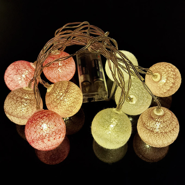 2-metrowa bawełniana girlanda świąteczna z ledowymi lampkami wokół żarówek w różnych kolorach do dekoracji domu i choinki - Wianko - 16