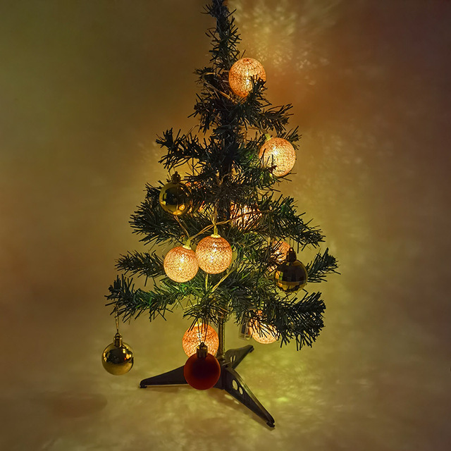 2-metrowa bawełniana girlanda świąteczna z ledowymi lampkami wokół żarówek w różnych kolorach do dekoracji domu i choinki - Wianko - 7