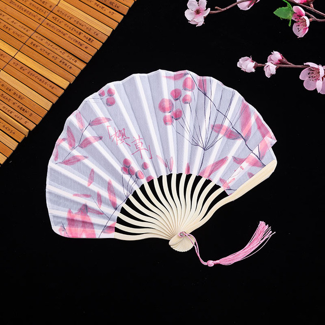 Ręcznie składany wachlarz jedwabny Chiński/Japoński styl Retro, dekoracyjny kobiecy wachlarz z bambusowym uchwytem - Wianko - 8