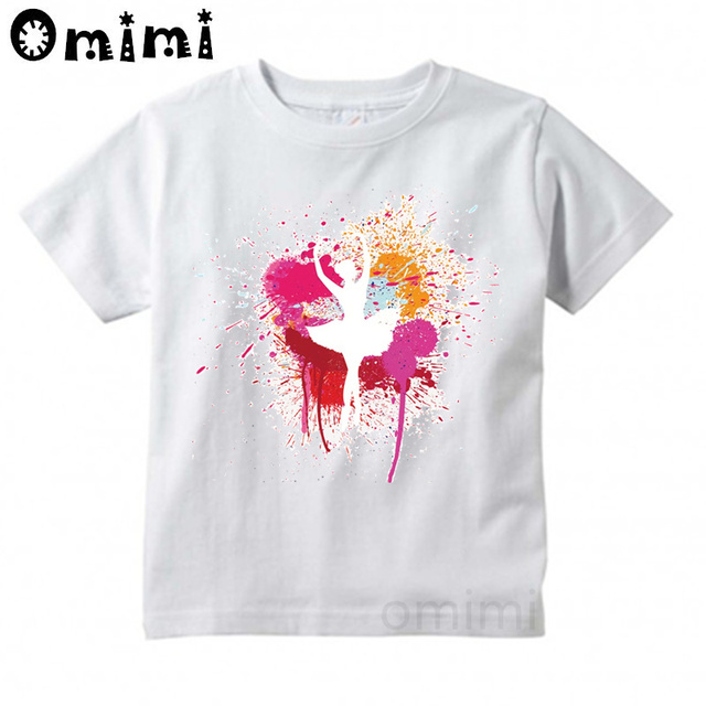 Koszulka dziecięca z krótkim rękawem dla dziewczynki, motyw: śliczny taniec baletowy, zwierzątka, kreskówkowy t-shirt dla dzieci, ooo3086 - Wianko - 5