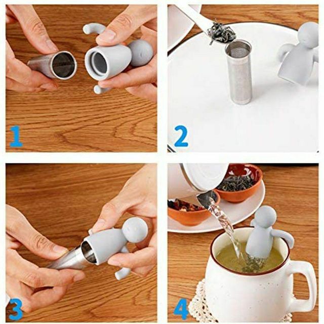 Zaparzacz herbaty liściastej w cienkim sitku z silikonowym uchwytem i stalowym filtrem - Wianko - 5