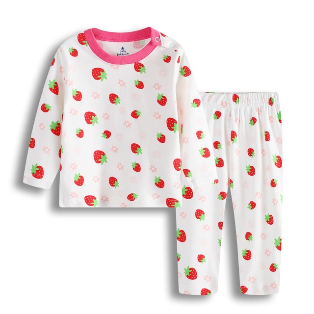 Zestawy piżam dla dziewczynki Strawberry Baby Girl - 100% bawełna - 0-2 lata - Wianko - 32