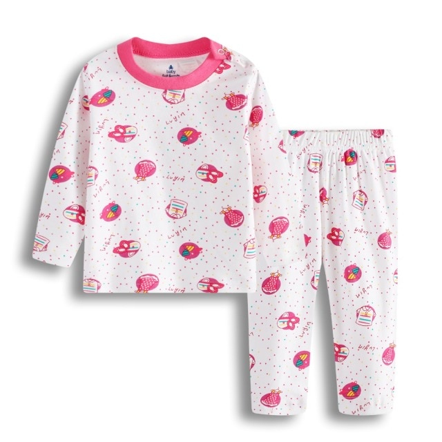 Zestawy piżam dla dziewczynki Strawberry Baby Girl - 100% bawełna - 0-2 lata - Wianko - 13