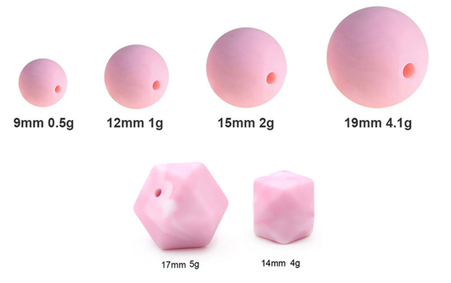 100 sztuk 9MM silikonowe koraliki do ząbkowania dla noworodków, bez bisfenolu A, używane jako naszyjnik zębny - Wianko - 1