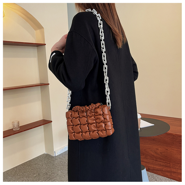 Nowa torebka na ramię z plisowanym wzorem i jednolitym kolorem – styl Casual, wysokiej jakości PU skóra - Wianko - 15