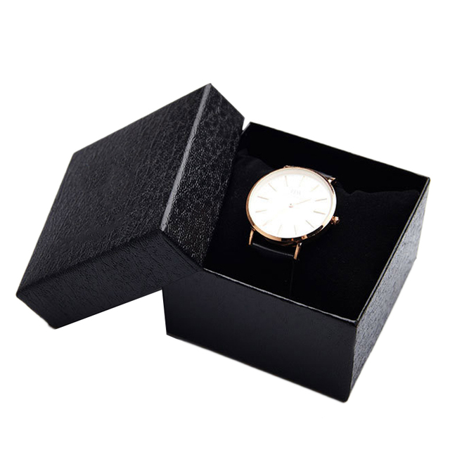 Nowe czarne składane pudełko na zegarki - długi, klasyczny, prosty - Wianko - 10