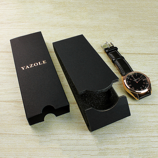 Nowe czarne składane pudełko na zegarki - długi, klasyczny, prosty - Wianko - 1