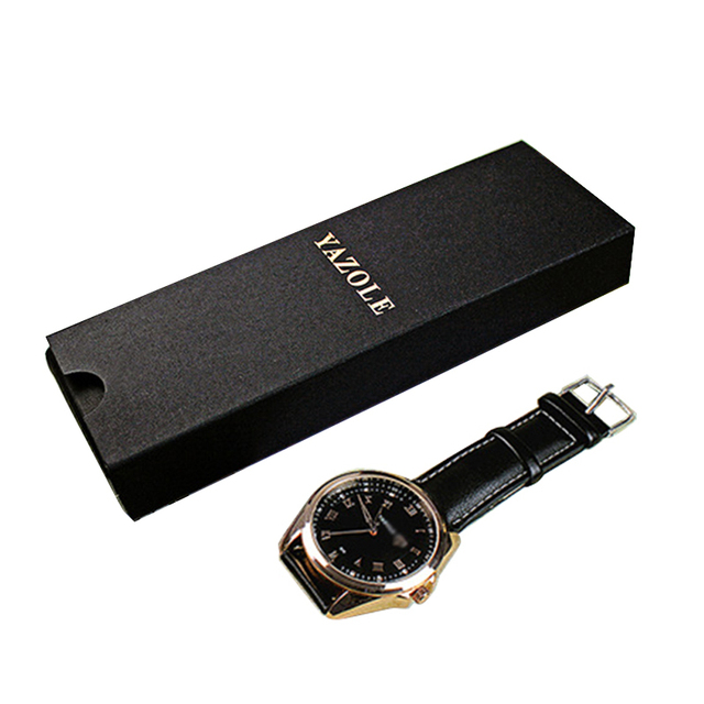Nowe czarne składane pudełko na zegarki - długi, klasyczny, prosty - Wianko - 7