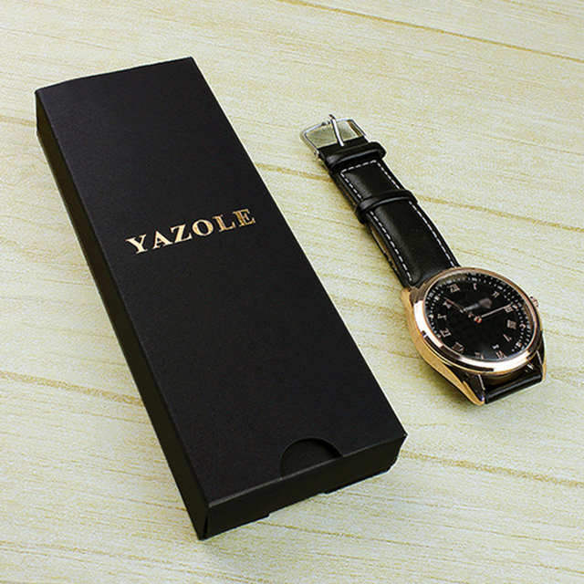 Nowe czarne składane pudełko na zegarki - długi, klasyczny, prosty - Wianko - 3