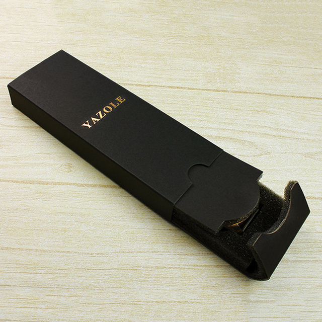 Nowe czarne składane pudełko na zegarki - długi, klasyczny, prosty - Wianko - 2