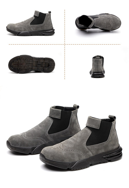 Męskie buty robocze antyprzebiciowe ochronne Chelsea Boots Work - Wianko - 24