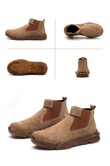 Męskie buty robocze antyprzebiciowe ochronne Chelsea Boots Work - Wianko - 23
