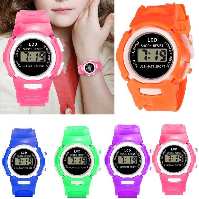Dziecięcy cyfrowy zegarek sportowy z silikonowym paskiem - Wianko - 1