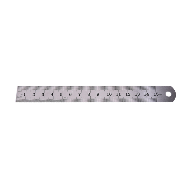 15cm Metalowa linijka dwustronna z podziałką metryczną - precyzyjne narzędzie pomiarowe - Wianko - 4