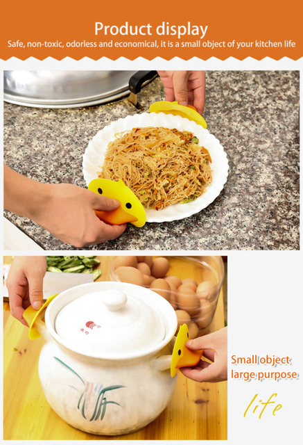 Silikonowa podkładka podgarnek i rękawiczka kuchenna 2w1 Grip - żółta kaczka - Wianko - 6
