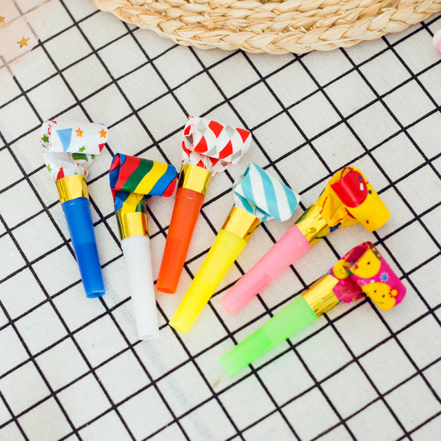 10/20 Multicolor trąbki imprezowe gwizdki dla dzieci - upominki na przyjęcie urodzinowe, dekoracyjne materiały z szumem, ekspres torebki na łakocie Pinata - Wianko - 7