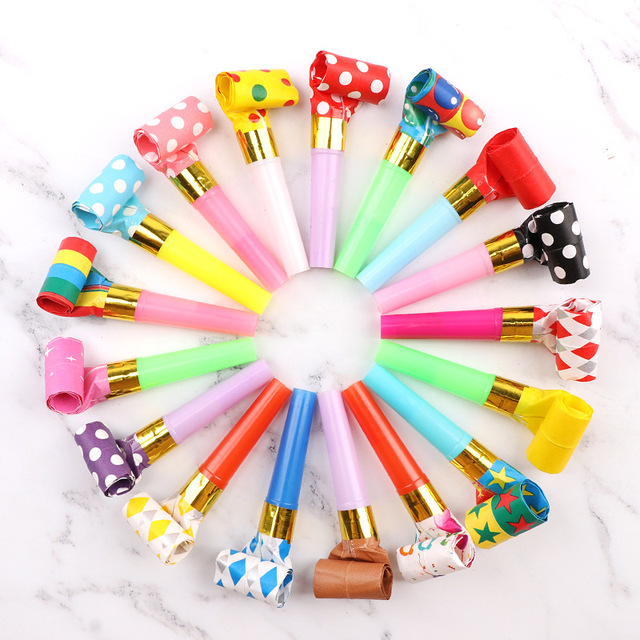 10/20 Multicolor trąbki imprezowe gwizdki dla dzieci - upominki na przyjęcie urodzinowe, dekoracyjne materiały z szumem, ekspres torebki na łakocie Pinata - Wianko - 5