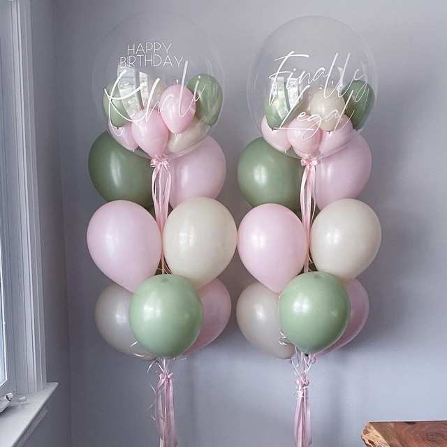 Partia 9 nowych różowych zielonych balonów 32 cali, 1-9 różowy balon na dziewczynę, urodziny, wesele, dekoracje, DIY Party Supply - Wianko - 1