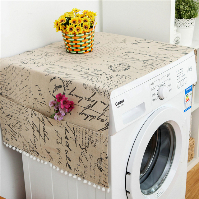Bawełniana pokrywa na pralkę w stylu wiejskim - osłona przeciwpyłowa i ochronna dla Twojej pralki - Wianko - 4