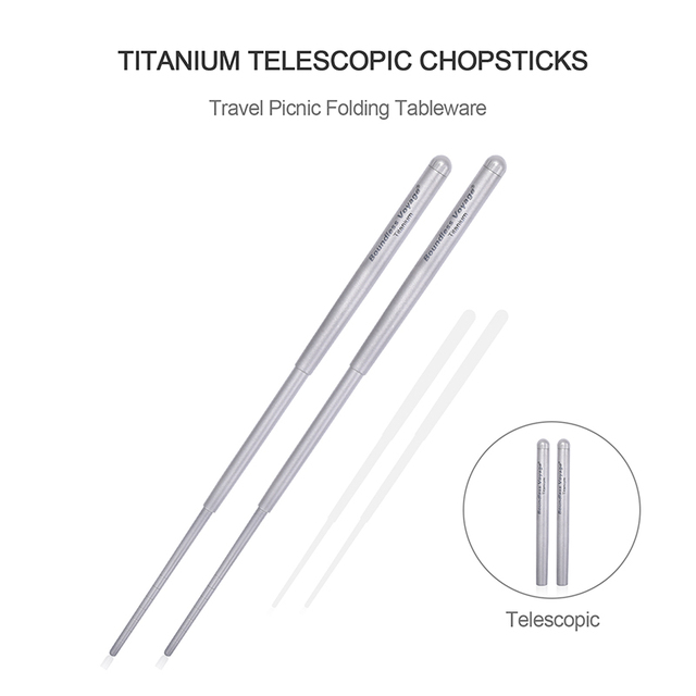 Przenośne sztućce tytanowe - teleskopowe pałeczki do podróży i pikników - Wianko - 1