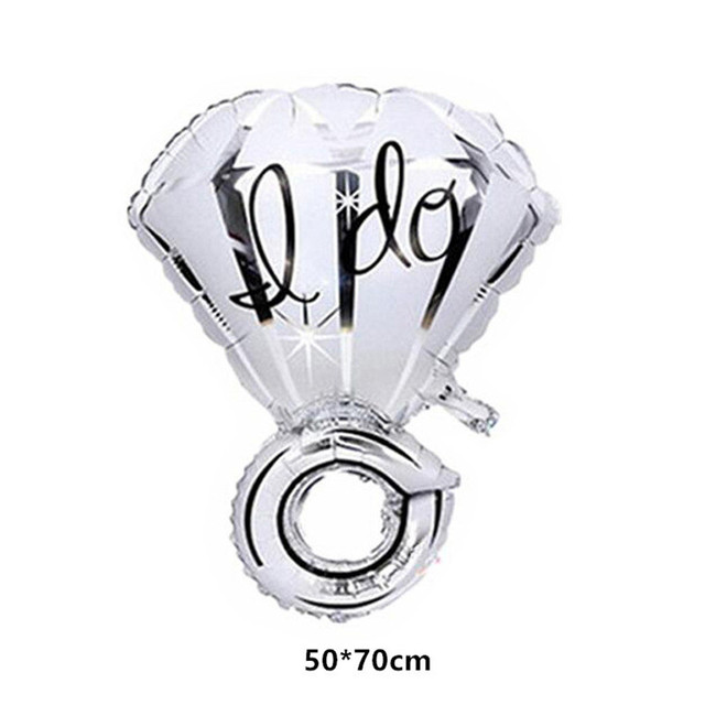Pierścionek zaręczynowy z brylantem - balon z folii aluminiowej dekoracja ślubu dla panny młodej i Valentina - Wianko - 10
