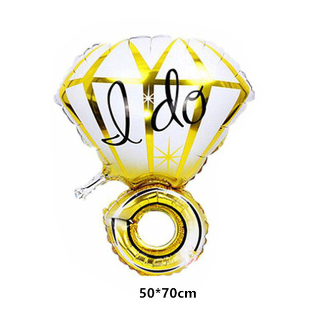 Pierścionek zaręczynowy z brylantem - balon z folii aluminiowej dekoracja ślubu dla panny młodej i Valentina - Wianko - 9