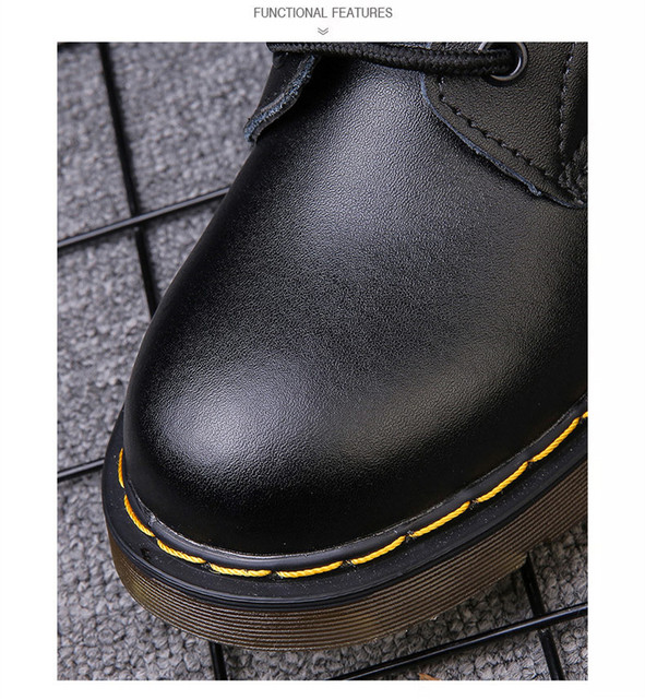 Oryginalne skórzane buty damskie zasznurowane na niskim obcasie w stylu Casual - ciepłe, pluszowe, wygodne - Wianko - 5