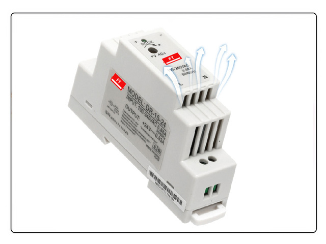 Przemysłowy zasilacz na szynę DIN DR-15 15W z pojedynczym wyjściem DC 5V, 12V, 24V - wejście AC 110/240V, wyłączanie zasilania - Wianko - 10