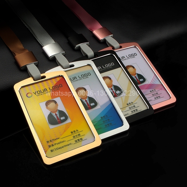1pc Smycz ID odznaka (1.5cm) z aluminiową metalową obudową do kart i certyfikatów - Wianko - 6