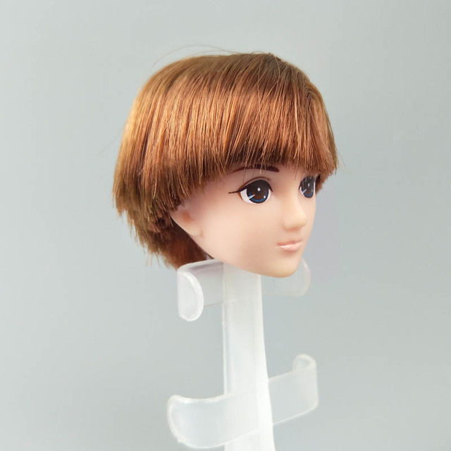 Idealny element dla lalki - miękka, wysokiej jakości głowa lalki DIY z włosami dla licca boy doll heads, pasująca do 1/6 BJD lalki męskiej, akcesorium do własnoręcznego tworzenia lalek dla dzieci - Wianko - 10