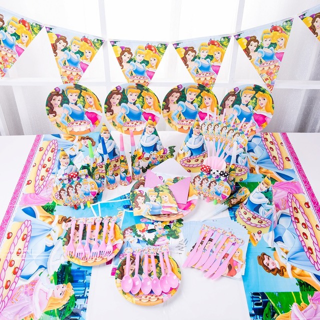 Jednorazowe talerze, obrusy i kubki dekoracyjne Disney księżniczka - idealne na urodziny, baby shower i przyjęcia dla dziewczynek - Wianko - 14
