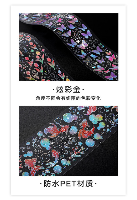 PET kolorowy brązujący pasek Washi Tape z naklejkami motylami - czerwony karp i piśmiennicze naklejki koreańskie - Wianko - 5