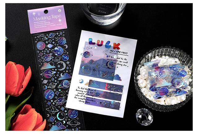PET kolorowy brązujący pasek Washi Tape z naklejkami motylami - czerwony karp i piśmiennicze naklejki koreańskie - Wianko - 12