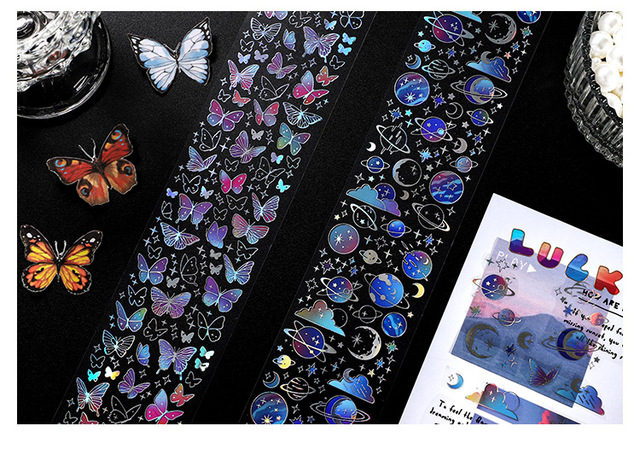 PET kolorowy brązujący pasek Washi Tape z naklejkami motylami - czerwony karp i piśmiennicze naklejki koreańskie - Wianko - 9