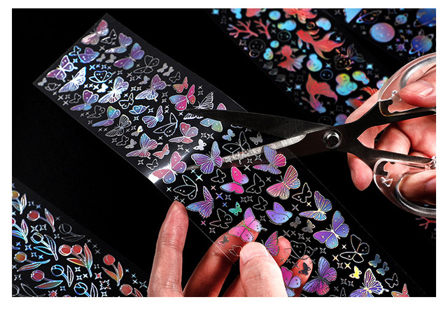PET kolorowy brązujący pasek Washi Tape z naklejkami motylami - czerwony karp i piśmiennicze naklejki koreańskie - Wianko - 13