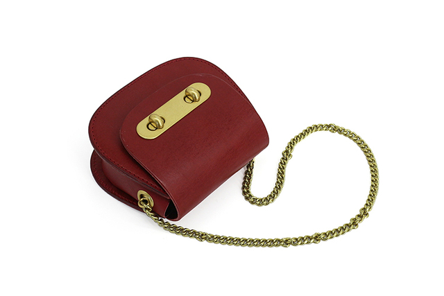 Mini torba na ramię z prawdziwej skóry bydlęcej z metalowym łańcuszkiem dla kobiet - Vintage style - Wianko - 11