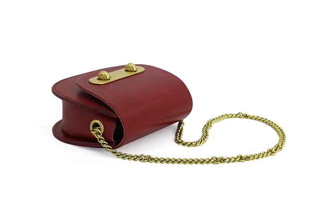 Mini torba na ramię z prawdziwej skóry bydlęcej z metalowym łańcuszkiem dla kobiet - Vintage style - Wianko - 2