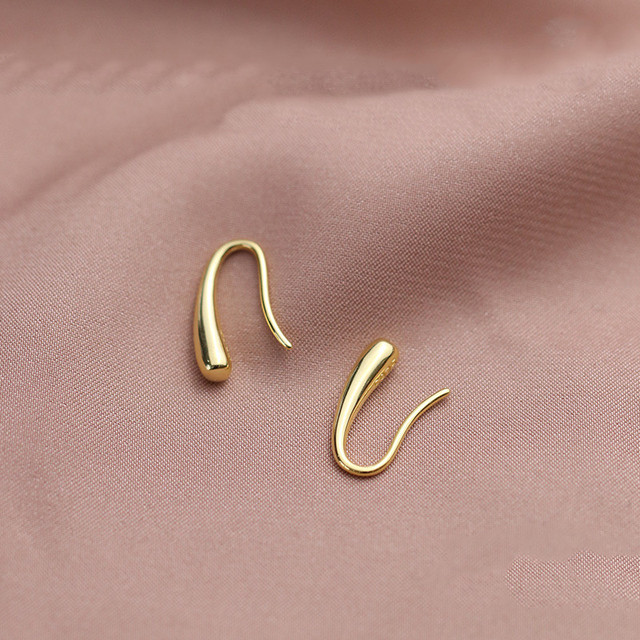 Wiszące złote kolczyki z kroplą deszczu - biżuteria dla kobiet - Wianko - 13