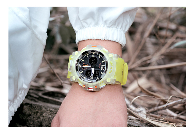 Zegarek sportowy męski SMAEL zielony cyfrowy, wodoodporny, z podwójnym czasem i funkcją oświetlania Luminous - Wianko - 18