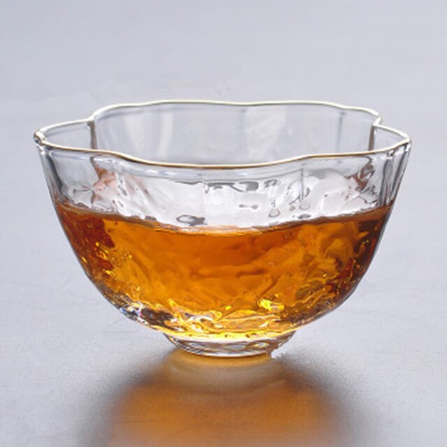 Młotek szklany kubek do herbaty - złoty rim, wysoki, żaroodporny - kubek biurowy - Wianko - 8