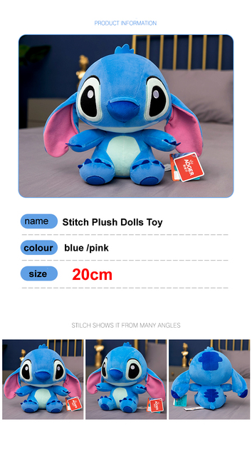 Pluszowa lalka Stitch Disney Cartoon dziewczyna Anime 20cm produkt dla dzieci zabawka urodzinowa - Wianko - 2