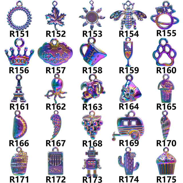 Wisiorek Gun Rainbow Charms w zestawie 5 sztuk - biżuteria w torbie - Wianko - 10